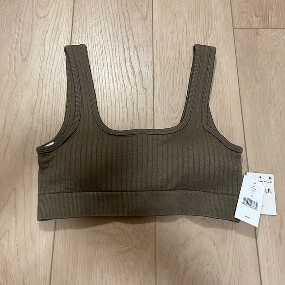 Good American Wide Rib Shine Seamless Tank Bra, size 1/2 (US S/M) - Picture 4 of 10